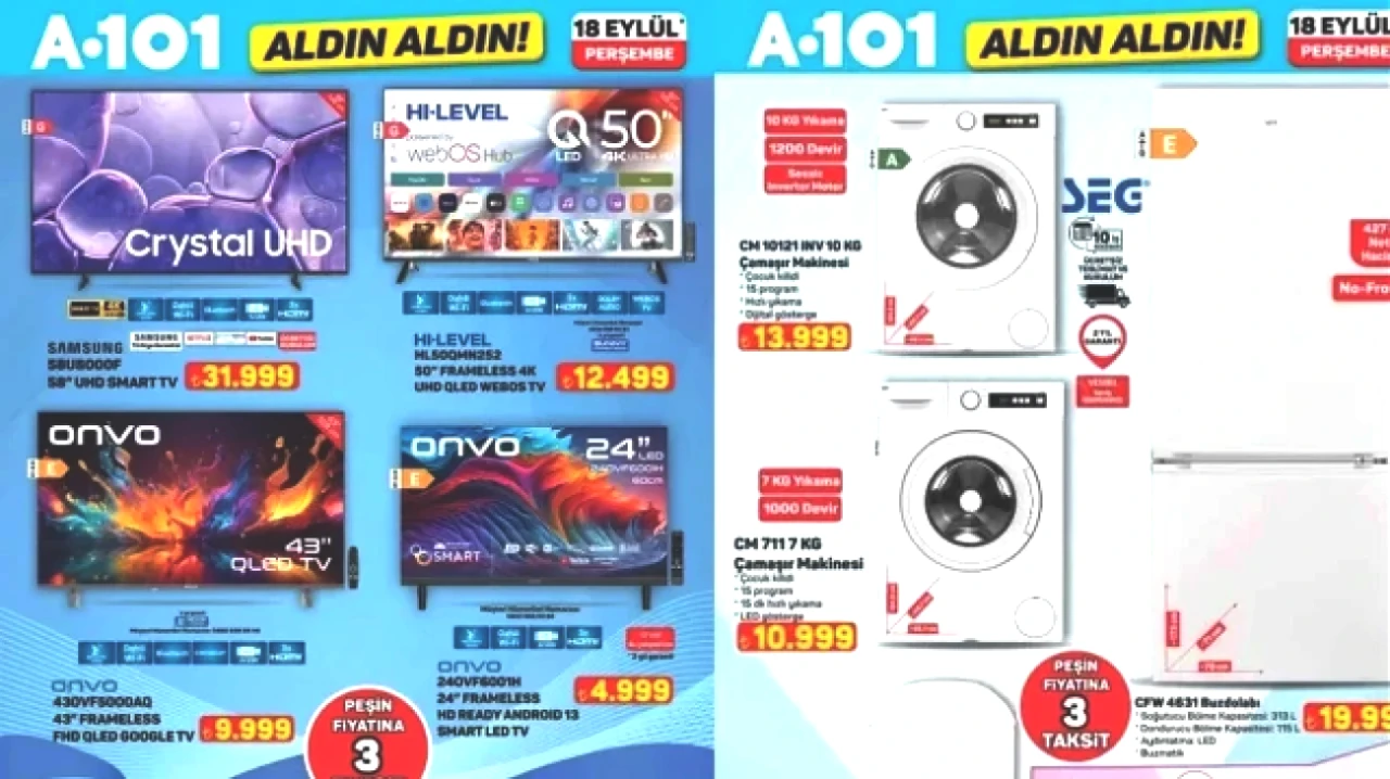 A101'de Bu Hafta Kaçırılmayacak İndirimler! 18 Eylül Aktüel Ürünler Kataloğu Açıklandı
